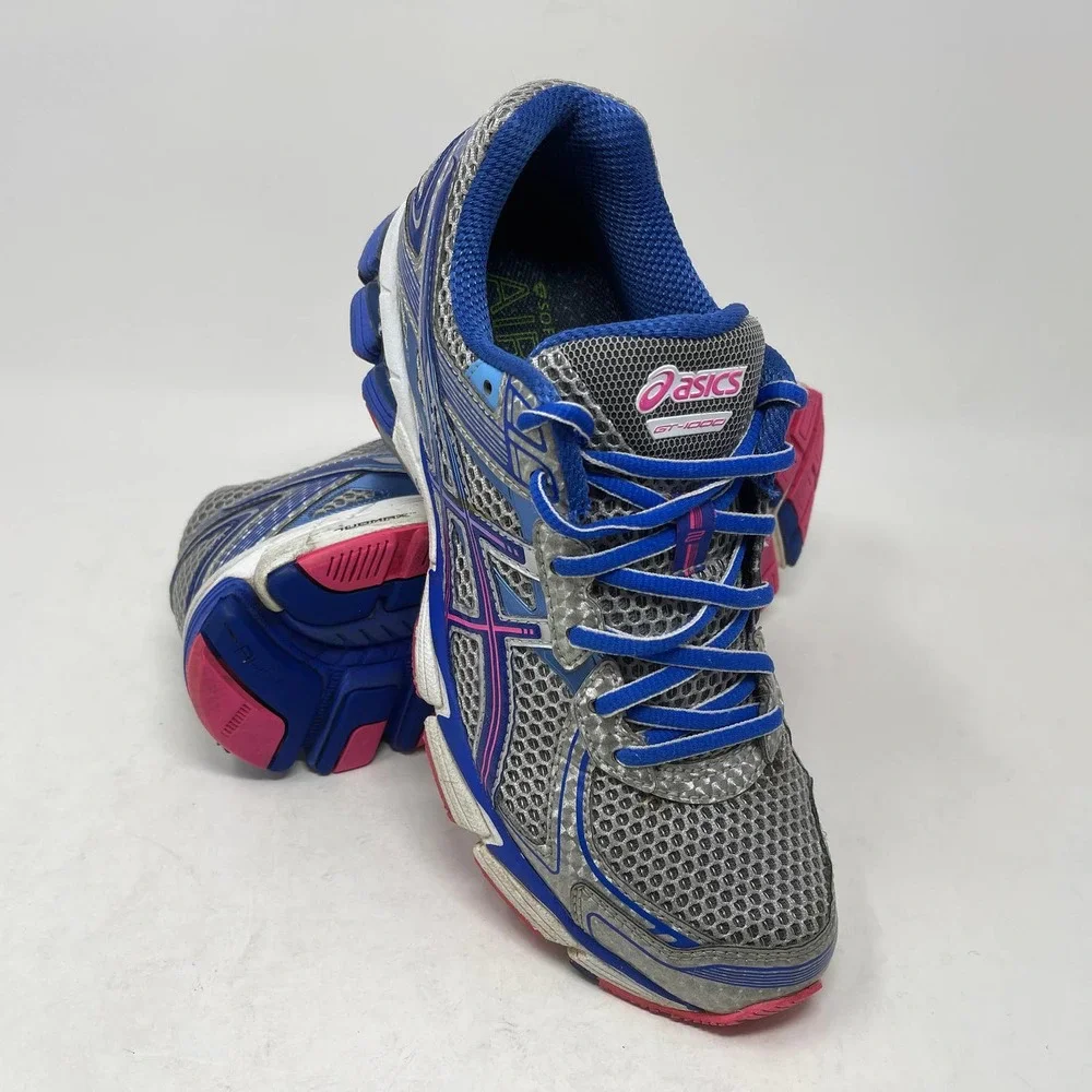 ASICS GT-1000 Run Shoe Women's 8 1/2 Silver Blue T3R5N 927:J.7.8